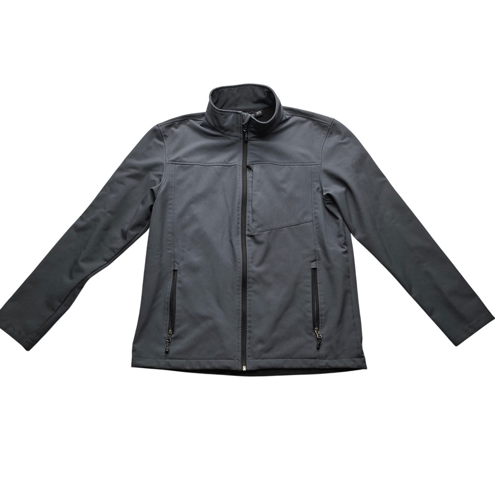 Swiss Tech Softshell‎ Jacket Gray Full Zip Outdoor Stretch Coat M